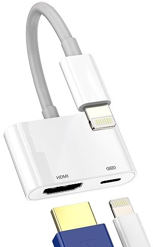 Adaptador Lightning Hdmi (2 en 1) Apple Tv 4k Cable Projector Cargador Jack Cable Accesorio Certificado MFI Iphone Enchufe Adaptador para 14, 13, 12, 11 Pro Max Mini 7 8 Plus X SE XS XR Ipad Air