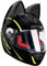 Full Face Motorradhelme mit Katze Ohren Adult Flip up Visiere Motocross Helm Vollvisierhelm Motorrad-Crash Helmet Leichtbau DOT/ECE Certified 21,L