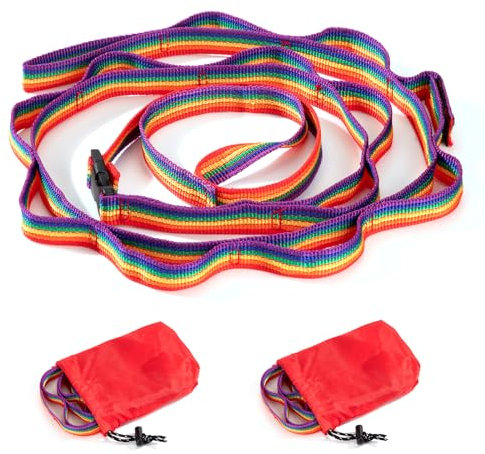 Lanière de Camping avec 13 Boucles Corde à Linge de Camping en Plein Air Colorée Sangle de Rangement de Tente pour Camping Randonnée Pique-Nique 2 Pièces