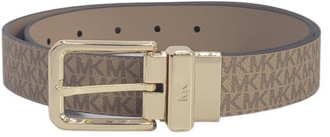 Michael Kors 556287C Tan With Gold Hardware Leder Damengürtel, Hellbraun, M