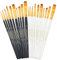 Transon 20pcs Artist Painting Brush Set for Acrylic Watercolor Gouache Hobby Craft Face Rock Painting Black and White Color