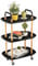 URBNLIVING 3 Tier Beech Wood & Plastic Serving Storage Trolley Food Drinks Cart on Wheels