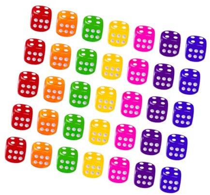 ibasenice 50 Stück Bunte Transparente Acrylwürfel Für Brettspiele Spielzeug Für Partys Glücksspielwürfel Ktv Und Kneipen Für Würfelspiele Und Lernwerkzeuge