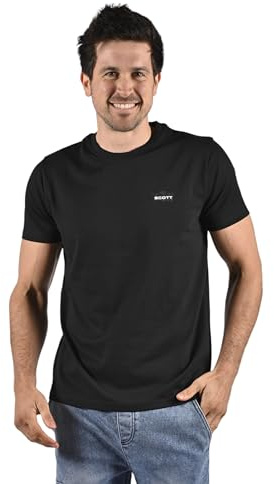SCOTT T-Shirt Rondo en Coton Manches Courtes Uni