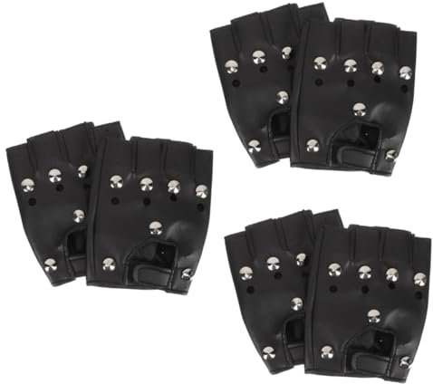 JECOMPRIS 3paare Fitness-Handschuhe rutschfeste Halbfingerhandschuhe Kunstleder Für Radfahren Und Outdoor-aktivitäten Für