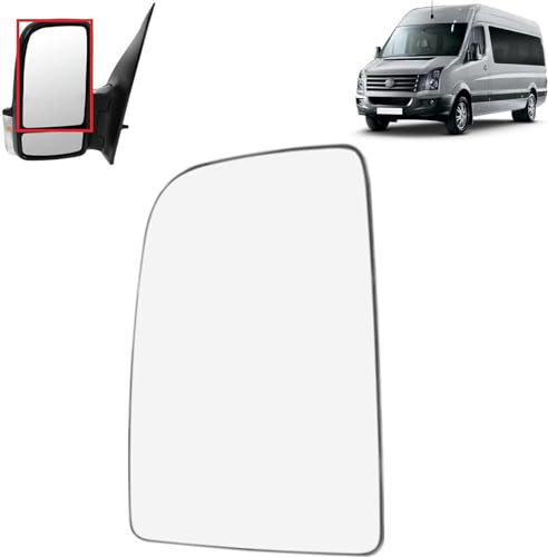 RC Replacment Aftermarket Door Wing Mirror Glass for Mercedes Sprinter Van 2006 to 2018, Van 2010 to 2018 models Heated Mirror (Left Hand Side - UK Passenger Side)