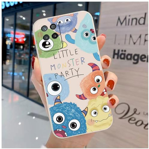 hdqICase Niedliche Hülle Kompatibel mit Realme 8 4G/Realme 8 Pro 4G | Komfortable Monster Cherry Soft TPU mit Cartoon Animal