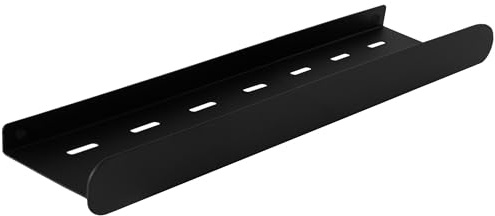 Rea Étagère de salle de bain SF03 45 cm noir mat organisateur salle de bain porte-objets douche en acier inoxydable étagère de douche murale (noir)