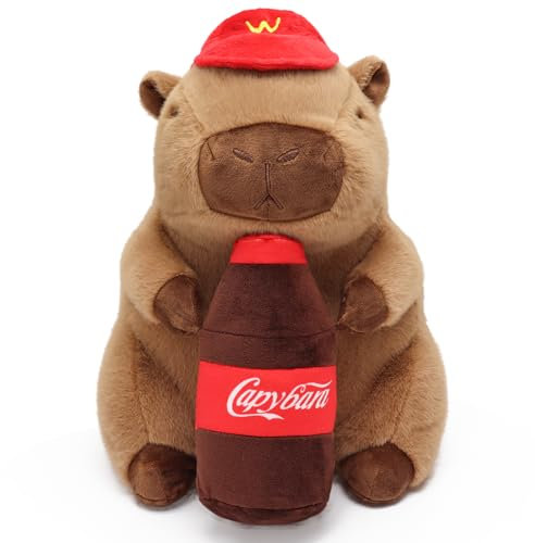 Ponjauk Bebidas Peluche Capibara 45cm, Juguete de Capybara Peluche la Decoración del Hogar Navidad Carnaval Cumpleaños Regalo para Niños Niñas
