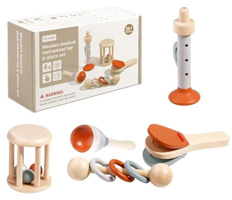 Baby-Musikinstrumente, Kleinkinder Musikinstrumente Spielzeug, Baby Montessori hölzerne Musikspielzeug für Kleinkinder 3-6 Jahre alt Kinder Percussion Instruments Weihnachten Geburtstag Geschenk
