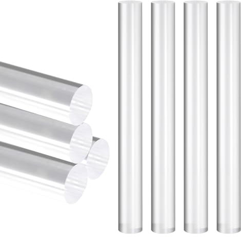 Xinjoduz 4 PCS Mini Clay Rolling Pin for Crafts, Clear Acrylic Craft Rolling Pin, Air Dry Polymer Clay Roller Cutter Tools for Pottery Polymer Clay Shaping Sculpting Nail Art DIY Craft