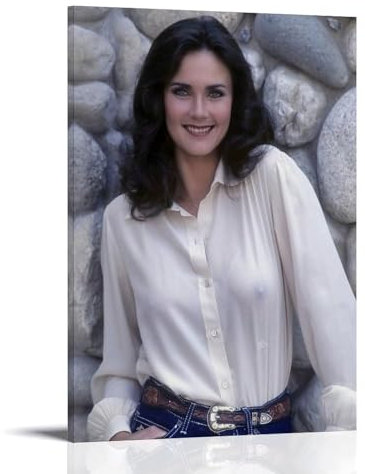 LNLEXTAR Lynda Carter Sexy Poster Dekorative Malerei Leinwand Wandkunst Wohnzimmer Poster Schlafzimmer Malerei,Wandkunst Bilddruck Moderne Familienzimmer Dekor 16x24inch(40x60cm)
