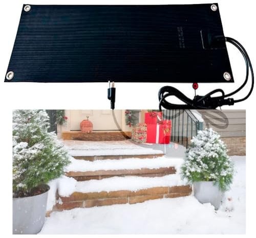 Schneeschmelzmatten, Beheizte Außenmatten, Rutschfeste Gummi-Heizmatten Für Den Eingangsbereich, Elektrische Schneeschmelzmatten, Mit Netzkabel, Für Die Schneeräumung Im Winter, 1 Stück(25.4x110cm/10x