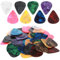 Qianyu 150 Stück Celluloid Guitar Picks leichte Plektren Plectrum für Akustikgitarre gemischte bunte 0.46/0.71/0.96mm 3 Verschiedene Gitarrenplektren für Akustik Elektro und Bassgitarre