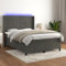 Rantry Boxspringbett mit Matratze und LED, Dunkelgrau, 140 x 200 cm, Bettrahmen, Gestell, modernes Bett, Struktur für Wohnzimmer, Schlafzimmer, Modell 3139626