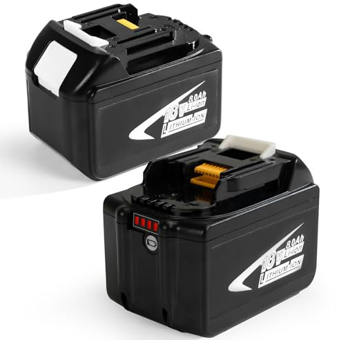2 Pack 8.0Ah Replacement for Makita 18V Battery BL1850 BL1860B BL1850B BL1860 BL1840 BL1845 BL1830 BL1820B BL1815 194205-3 194230-4 Li-Ion LXT Battery with LED Indicator for All Makita 18V Power Tool
