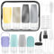 Starvortex Set da 18 Bottiglie da Viaggio in Silicone per Toeletta, Contenitori per Shampoo e Cosmetici, Flaconi Spray per Liquidi, Mini Bottiglie in Plastica, Beauty Case Trasparente in PVC per Aereo