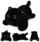 Yamepuia Weighted Stuffed Animal,25cm Gewicht Schwarze Katze Kuscheltier,Niedliche Gewichtskuscheltier Schwarze Katze,Weich Katze PlüSch Kissen Geschenke für Kinder MäDchen Junge