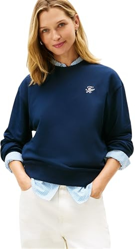 Tommy Hilfiger Damen Th Script Reg Terry Swtshrt Ww0ww49418 Pullover-Sweatshirt (1er Pack)