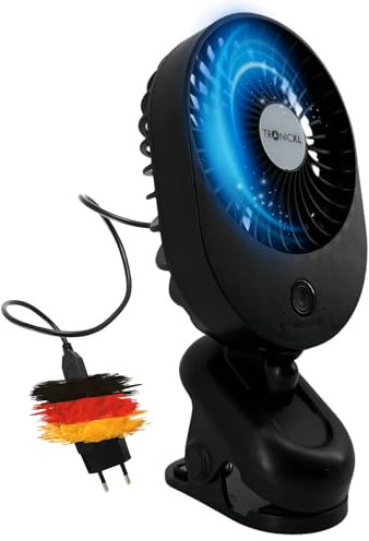 TronicXL Ventilator mit Clip Klipp Klemme für Steckdose 230V Klemmventilator I Clipventilator