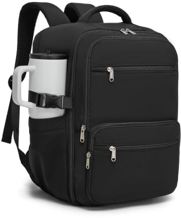 KONO Handgepäck Rucksack 40x30x20 für Ryanair mit Laptopfach | Wasserabweisender Reiserucksack für Damen und Herren – mit Trolley-Gurt, Brustgurt und Fächern für Flugreisen