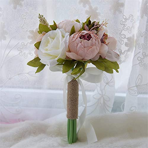 Fouriding Ramo de Novia Ramo de Dama de Honor de Boda de Flores Ramo de Flores Artificiales de Niño de Honor