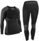 ALPIDEX Damen Funktionswäsche Thermounterwäsche Skiunterwäsche - atmungsaktiv, wärmend und schnell trocknend, Größe:S/M, Farbe:Black-Grey