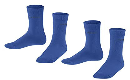 ESPRIT Unisex Kinder Socken Foot Logo 2-Pack K SO Baumwolle einfarbig 2 Paar, Blau (Deep Blue 6046), 35-38
