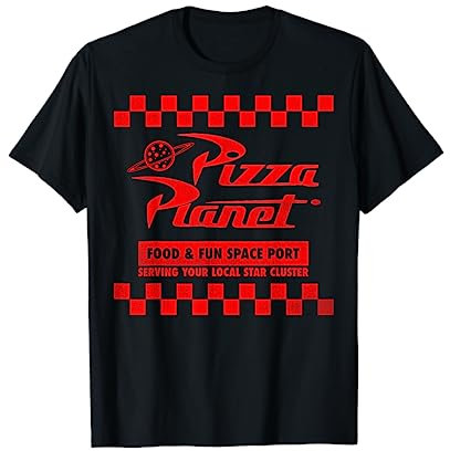 Disney Pixar Toy Story Pizza Planet Checkered Logo T-Shirt T-Shirt