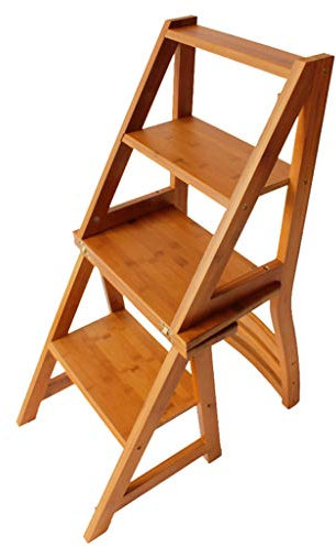 XWZJY Multifonction Escabeaux Épaississement en Bois 4 - escabeau Transformation créative Chaises d'escalier Support de Fleurs Étagère de Rangement Outil de Jardinage