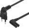 Cavo di alimentazione EU Euro 2 PIN Spina ad angolo retto, Ancable 90 gradi IEC C7 Figura 8 Cavo per Samsung Philips Toshiba LG Sony Sharp TV a LED Flat TV Sky box e Plus + HD Box 1M Nero