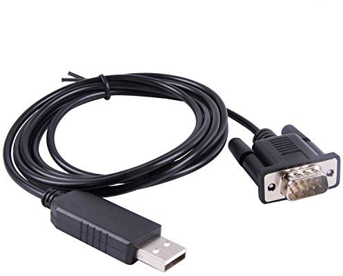 Suamdoen 1.8m USB to DB9 Male Serial Communication Cable for APC UPS 940 0024C/E, FT231XS Chip, Black