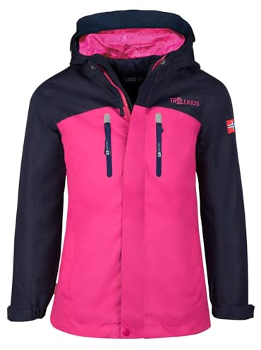 Trollkids Girls Nusfjord Jacket 164, Navy/pink