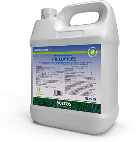 Bottos Always, Riattivatore Metabolico per la base nutritiva completa del tappeto erboso, Concime Fertilizzante organico per Prato, Biostimolante Naturale Ammendante Antistress, 5kg