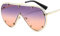 WQZYY&ASDCD Sonnenbrille Herren Damen Mode Übergroße Ovale Frauen Vintage Spiegel Big Frame Niet Fahrbrille Uv400-C7