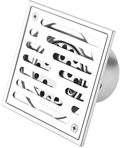 Tyenaza Bodenablauf Keller Duschrinne Quadratische Duschrinnen Edelstahl-Bodenabläufe Anti-Geruchs-Waste Gate Große Kaliber für Badezimmer Küche Garage Keller(110 * 110mm)