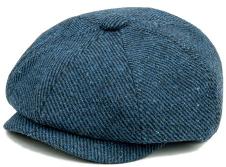 Kinder Schiebermütze für Jungen, Tweed Flat Cap Newsboy Gatsby Mütze (2-4 Jahre, Tweed:Navy)