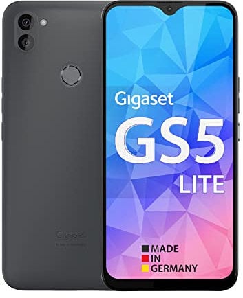 Gigaset GS5 LITE - Smartphone, Made in Germany, 48MP Dual Kamera, 4500mAh Wechsel-Akku bis zu 350 Std Standby, schnelles Laden, Octa-Core Prozessor 4GB RAM + 64GB Android 13 fähig, Dark Titanium Grey
