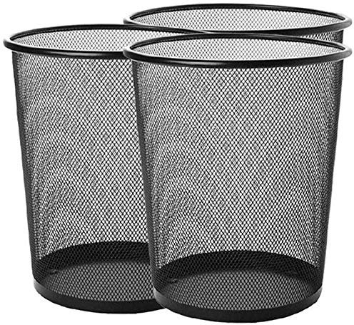 Juego de 3 papeleras para oficina, papeleras de papel, fácil de limpiar, clasificador de rejilla de metal, dormitorio, cocina, multiusos, papelera de reciclaje