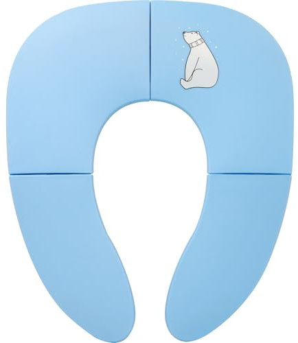 Pejoye Folding Travel Potty Seat for Boys and Girls, Toddler Toilet Seats for Kids, Non-Slip Suction Cups, Includes Free Travel Bag, Blue