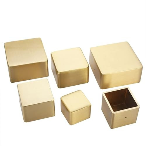 MMLFX 1 piece Brass Cabinet Leg Cover Square Furniture Leg Cup Table Sofa Foot Protector Gold Chair Tube (Size : 40x40x30mm)