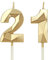 21th Birthday Candles, Gold Number Candles Birthday Decoration, Happy Birthday Cake Toppers, for Birthday Parties Weddings Company Anniversaries (Gold, 21)