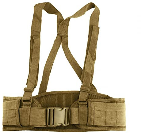 DONGKER Tactical Battle Belt, Molle Kampfgürtel mit Geschirr, Einstellbare Airsoft Combat Duty Belt mit abnehmbarem Gurtzeug für das Training im Freien, Taktische Gurte