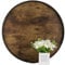 Hanobe Bandeja decorativa para mesa de café: bandeja de madera marrón, bandejas redondas de madera rústica, centro de mesa de granja, portavelas para decoración del hogar, mostrador otomano,