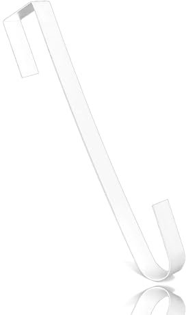Wreath Hangers for Front Door, 15 Wreath Hanger, Indoor or Outdoor Over The Door Wreath Hook Hanger for Easter Spring Halloween Xmas Wreath Decorations, Steel Material, 20lb Load Bearing（White）