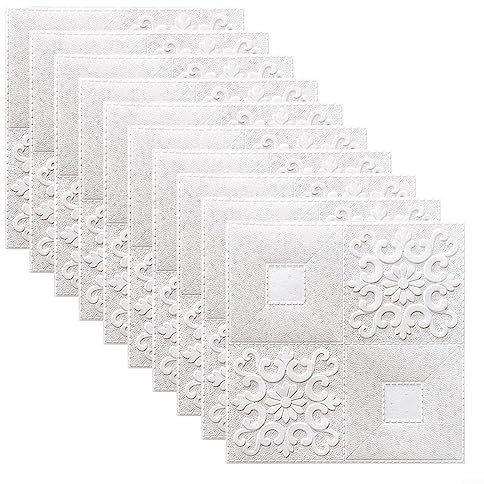 10PCS Brick Wall Panels Self-Adhesive Foam 3D Brick Effect Wall Tiles Sticker for Bathroom Living Room Home Office Kitchen Wall Decoration