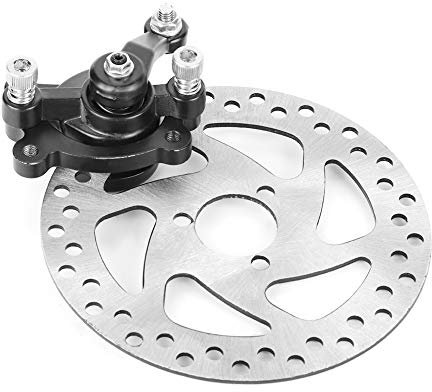 Juego de Frenos de Disco, Pinza de Freno Negra de Aleación de Aluminio + Juego de Discos de Freno Plateados, Diámetro de Disco de 140 Mm, para Mini Kart Eléctrico o de Gas, ATV,