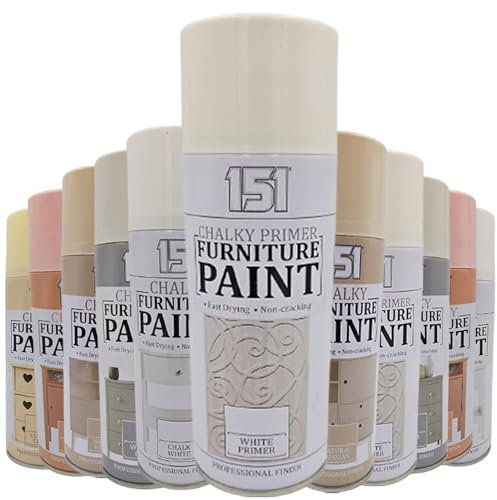 AlezyB - 1 x White Primer Chalk Finish Spray Paint 400ml - Furniture Spray Paint Aerosol for Smooth Touch Matt Finish Office and Home