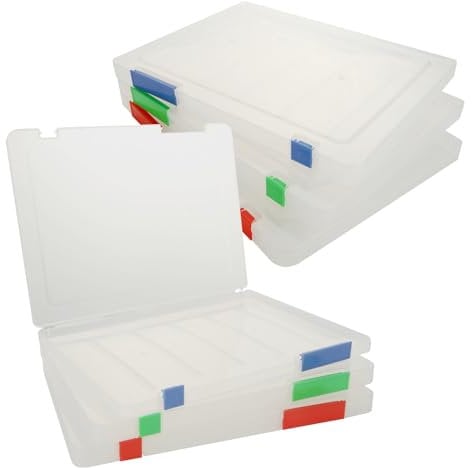 YAYODS 6PCS A4 Paper Storage Box, Clear A4 Plastic File Box, Waterproof Dustproof File Box for Document Storage, Paper Protector Organizers Casefor Magazine Document Photo Book