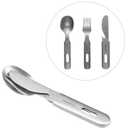 Fire-Maple Antarcti Set d'Ustensiles de Camping en Acier Inoxydable Couteau, Fourchette, Cuillère et Couverts Portatifs pour Randonnée en Plein Air